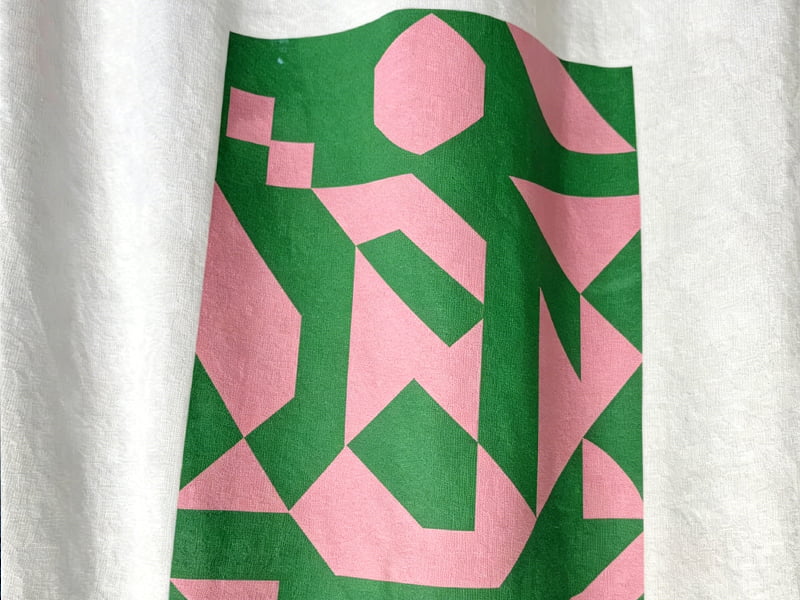 Water-based printing on organic kids clothing