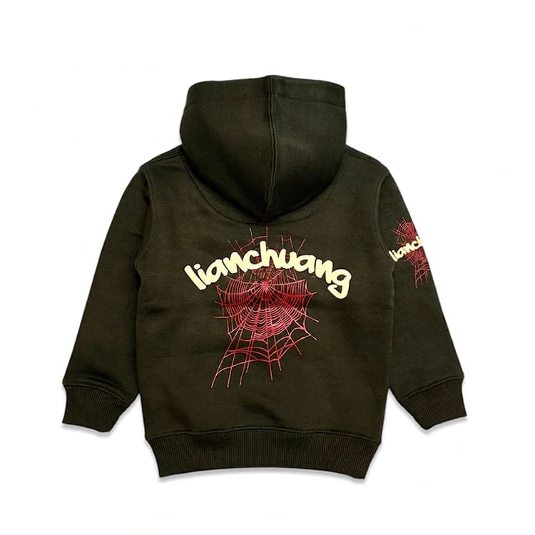 Organic cotton Spider Hoodie for Kids french terry kids pullover custom childrens hoodies sustainable children’s clothing