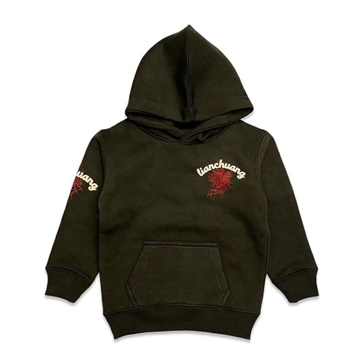 Organic cotton Spider Hoodie for Kids french terry kids pullover custom childrens hoodies sustainable children’s clothing