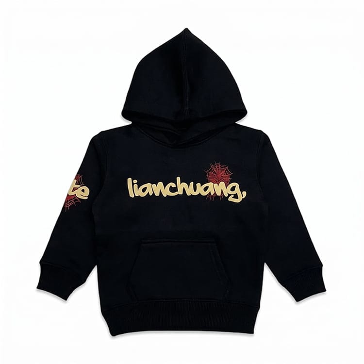 Organic cotton Spider Hoodie for Kids french terry kids pullover custom childrens hoodies sustainable children’s clothing
