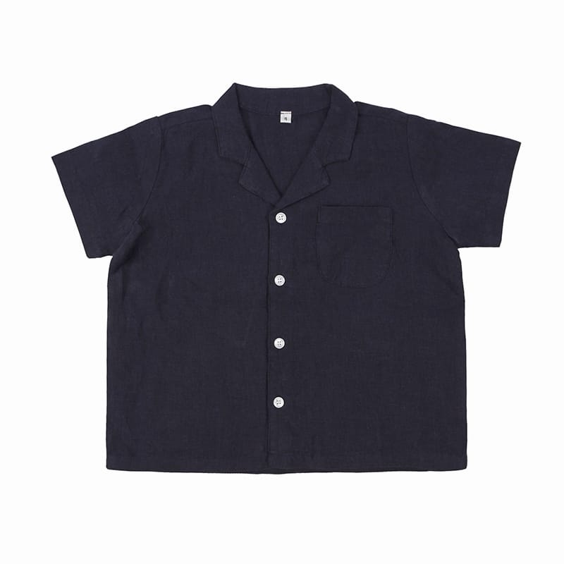 Custom Linen Plain 175gsm Kids Solid Color Short Sleeve Shirt – Breathable Casual Top