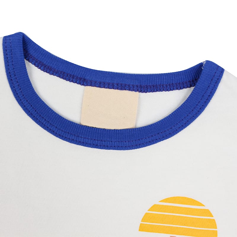 Organic Cotton 185gsm Kids Graphic T-Shirt Retro Ringer Short Sleeve kids tshirt custom boys t-shirts sustainable kids clothing