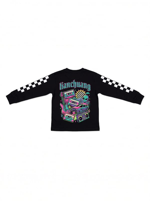 Custom bamboo cotton kids long sleeve T-shirts