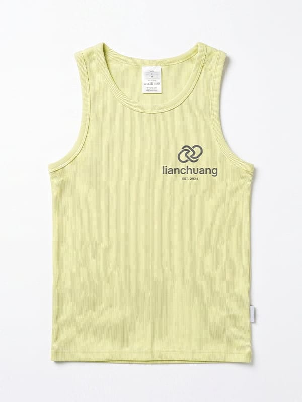 Custom organic ribbed kids tank tops