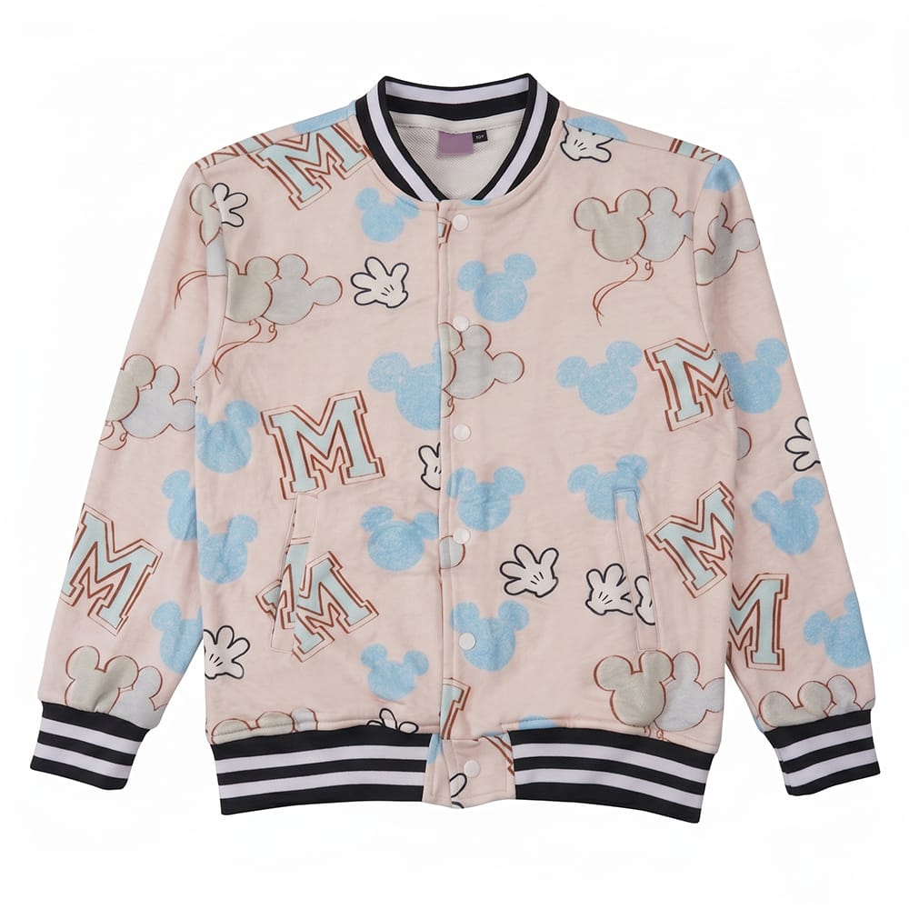Organic Bamboo Cotton Terry Kids Bomber Jacket Sustainable kids jacket Custom Printed Casual Outerwear Kids Clothing