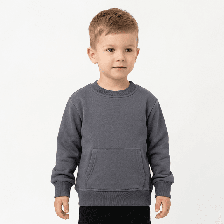 Custom Organic Cotton French Terry Kids Graphic Sweatshirt Eco Friendly Kids Pullover Children‘s Clothing