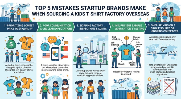 Top 5 Mistakes Startup Brands Make When Sourcing a Kids T-Shirt Factory Overseas
